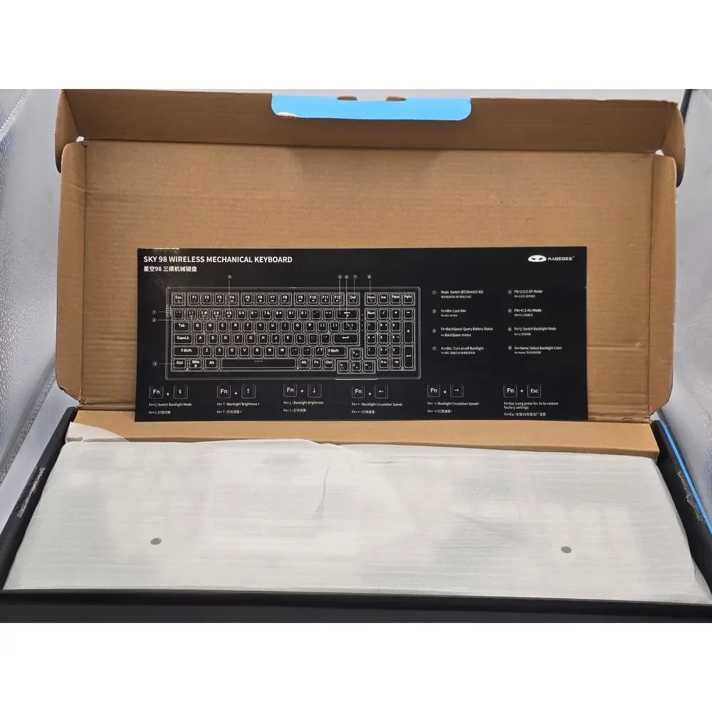 MageGee SKY98 Wireless Mechanical Keyboard 96% RGB Hot Swap Tri-Mode